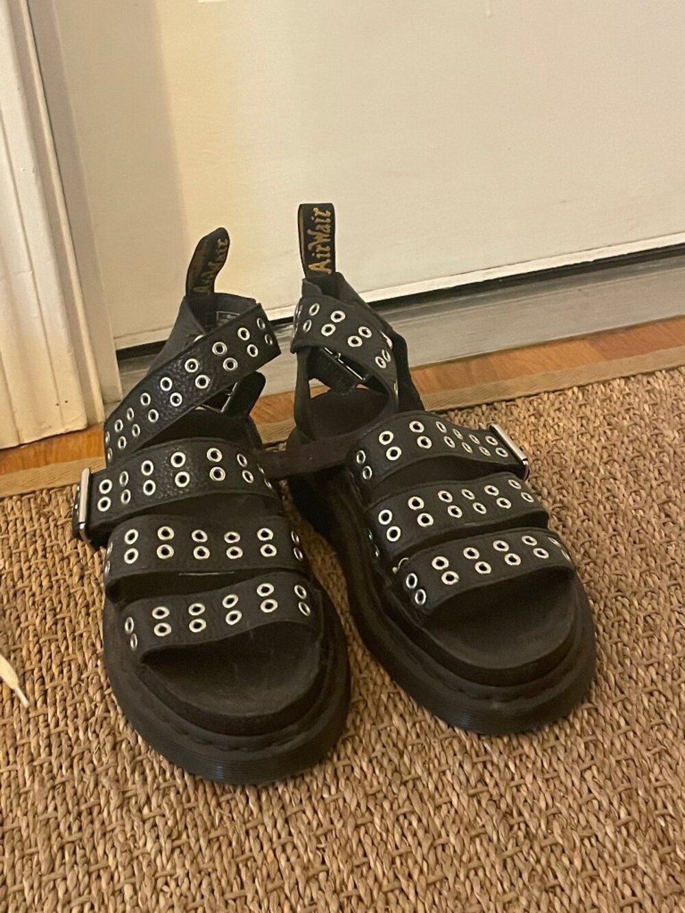 NEW Dr. Martens CLARISSA II Leather Platform Sandals Ankle Strap Black Comfort